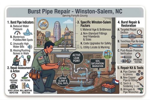 Burst Pipe Repair in Winston-Salem, NC