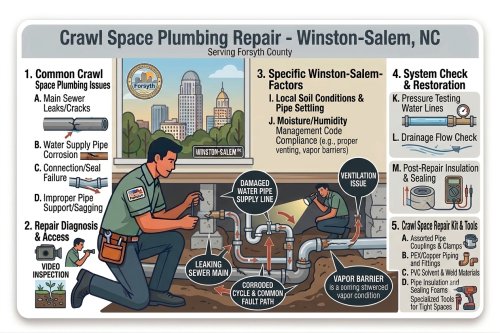 Crawl Space Plumbing Repair in Winston-Salem, NC