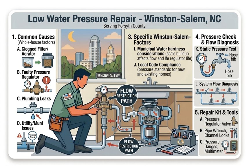 Low Water Pressure Repair in Winston-Salem, NC