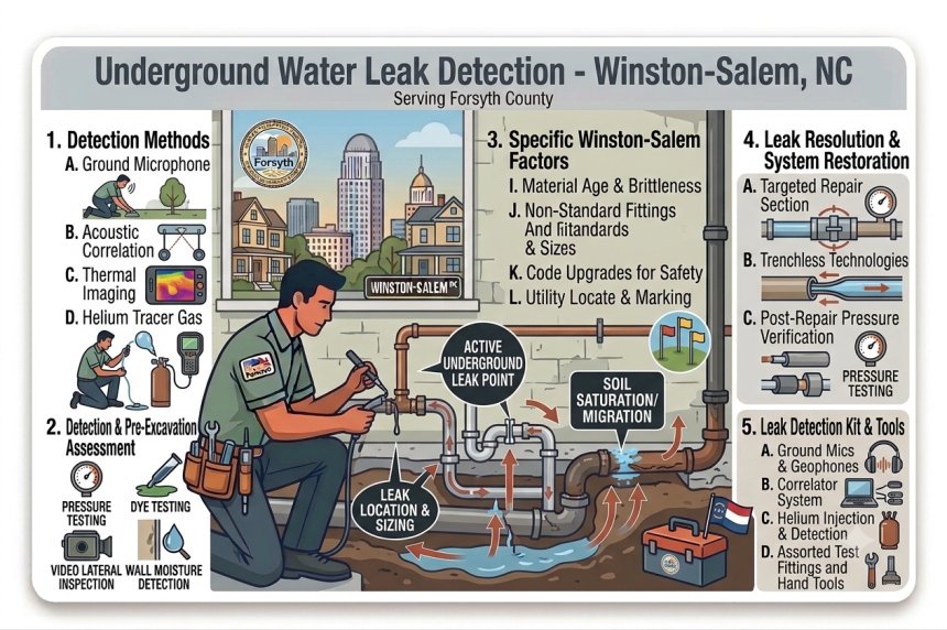 Underground Water Leak Detection in Winston-Salem, NC